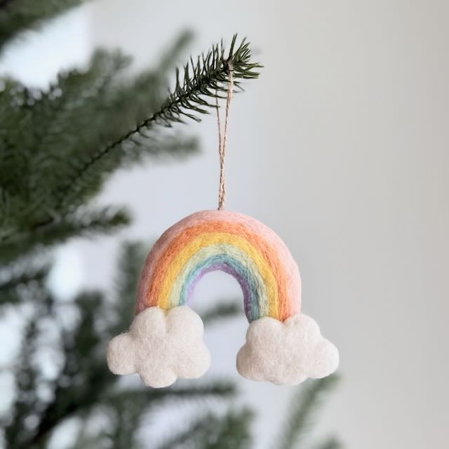 Felt Ornament - Rainbow with cloud