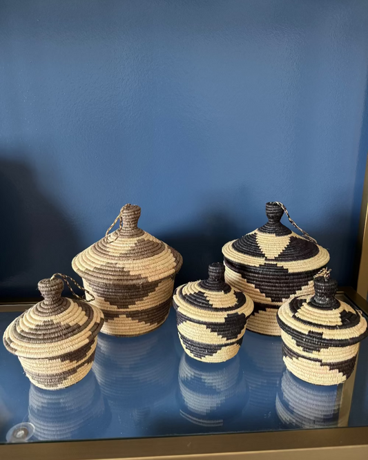 EXCLUSIVE Small Uganda Woven Basket with Lid