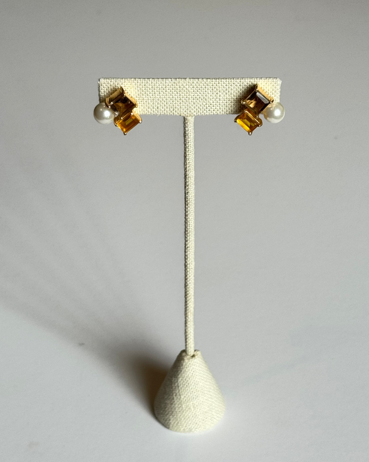 Citrine Cluster Studs