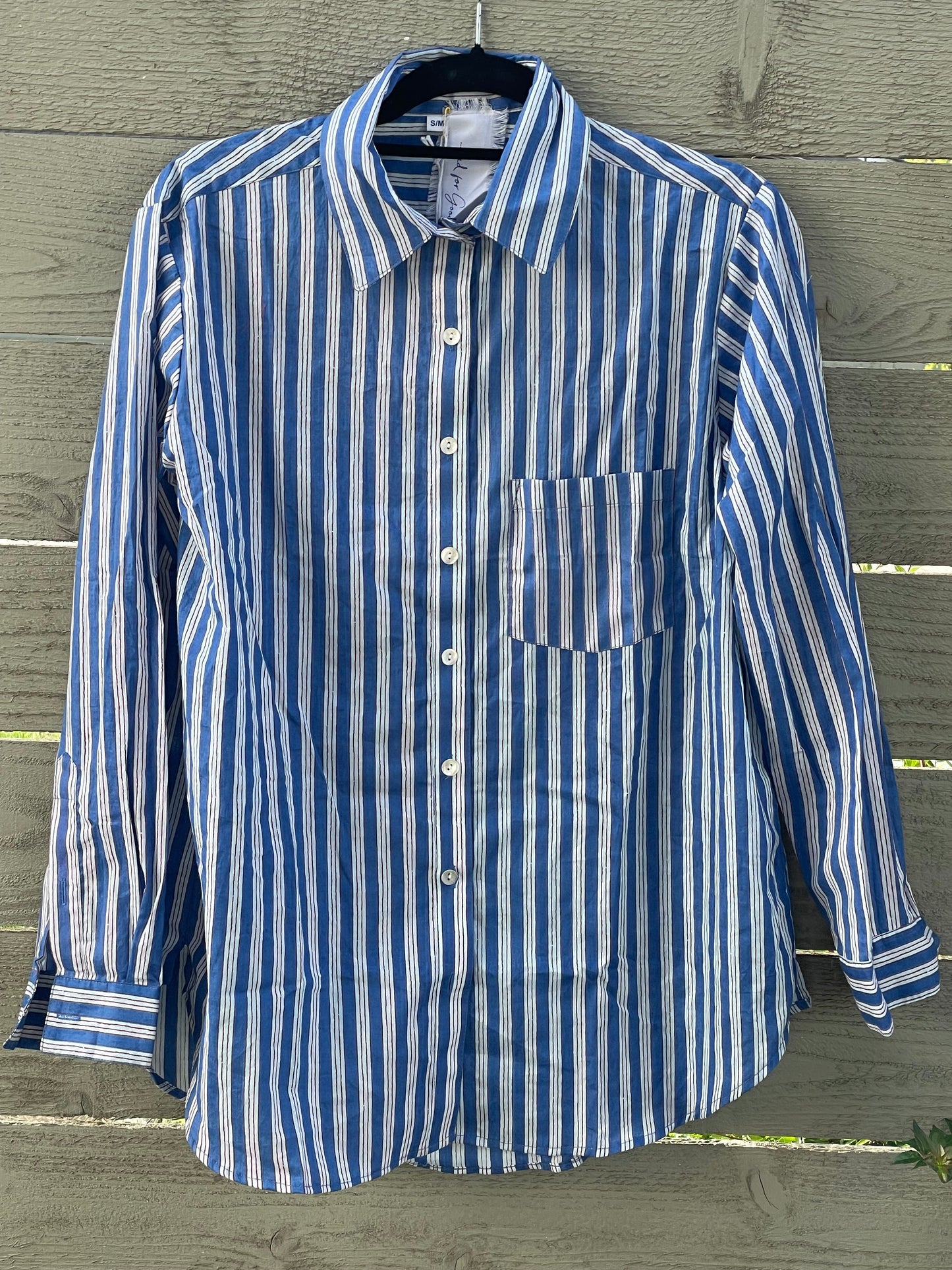 Good Boyfriend Shirt - Tuscan Stripe Blue