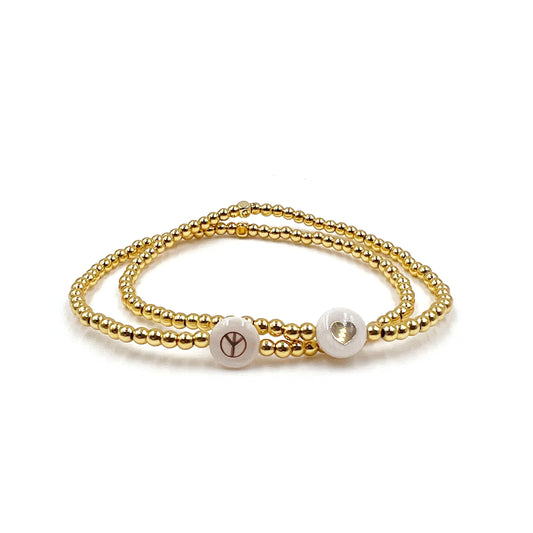 Peace + Love Gold Bracelet