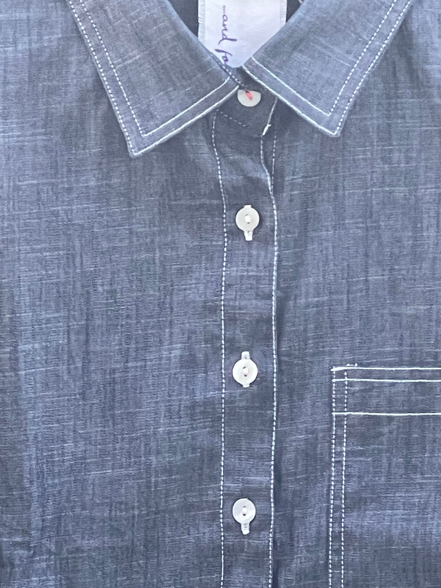 Good Boyfriend Shirt - Short Sleeve Chambray Dark Denim Wash