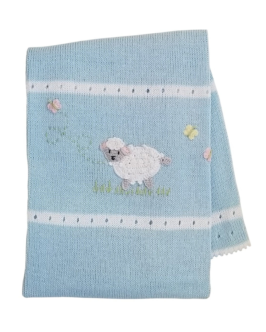 Lamb Baby Blanket, Blue