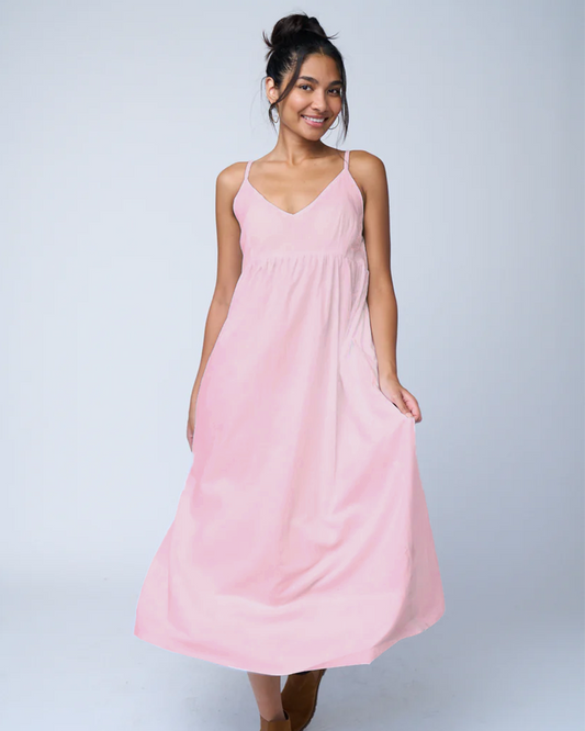 Hamptons Linen Dress - Tickled Pink