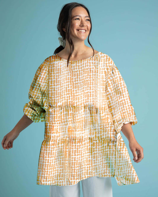 Meadow Tiered Tunic - Messy Dots in Baked Clay