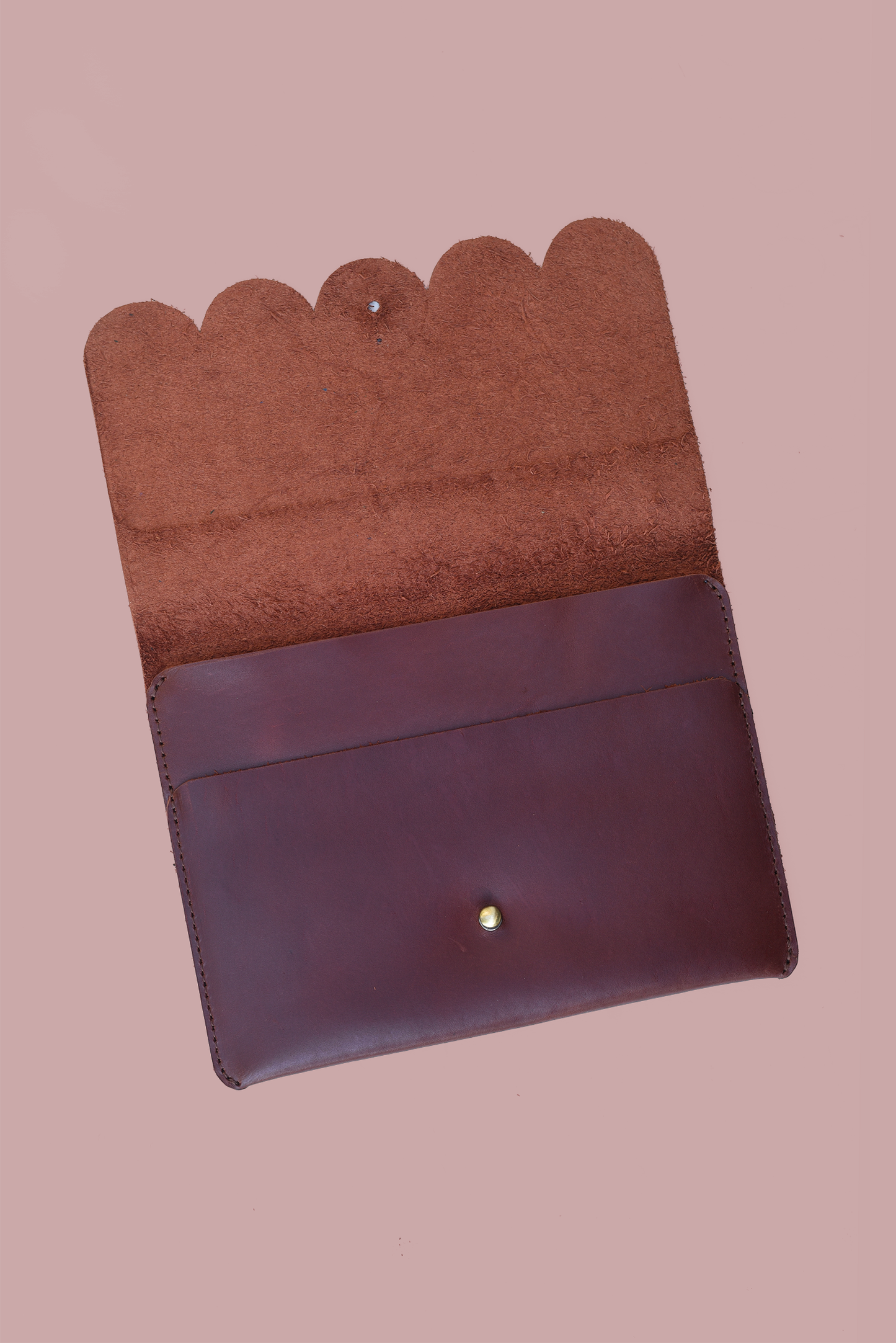 Mahjong Scallop Leather Card Holder