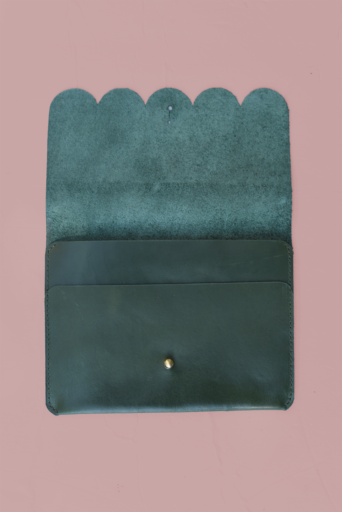 Mahjong Scallop Leather Card Holder