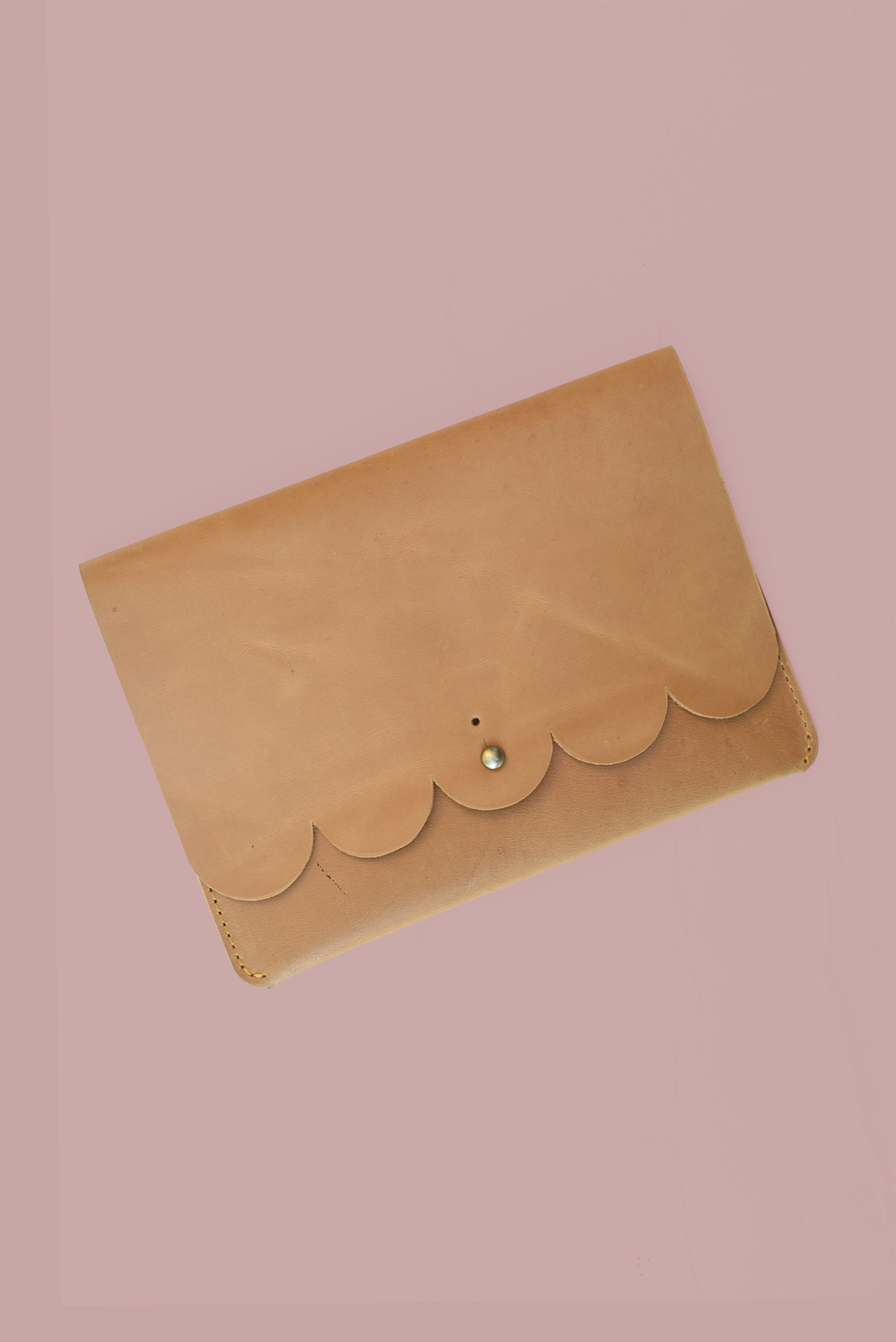 Mahjong Scallop Leather Card Holder
