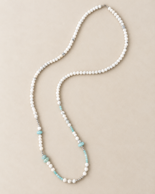 EXCLUSIVE White Howlite Necklace - Silver