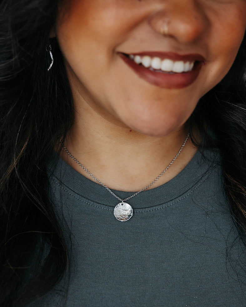 Awaken Necklace | Salvaged Steel Auto Part | Adjustable Stainless Steel Chain