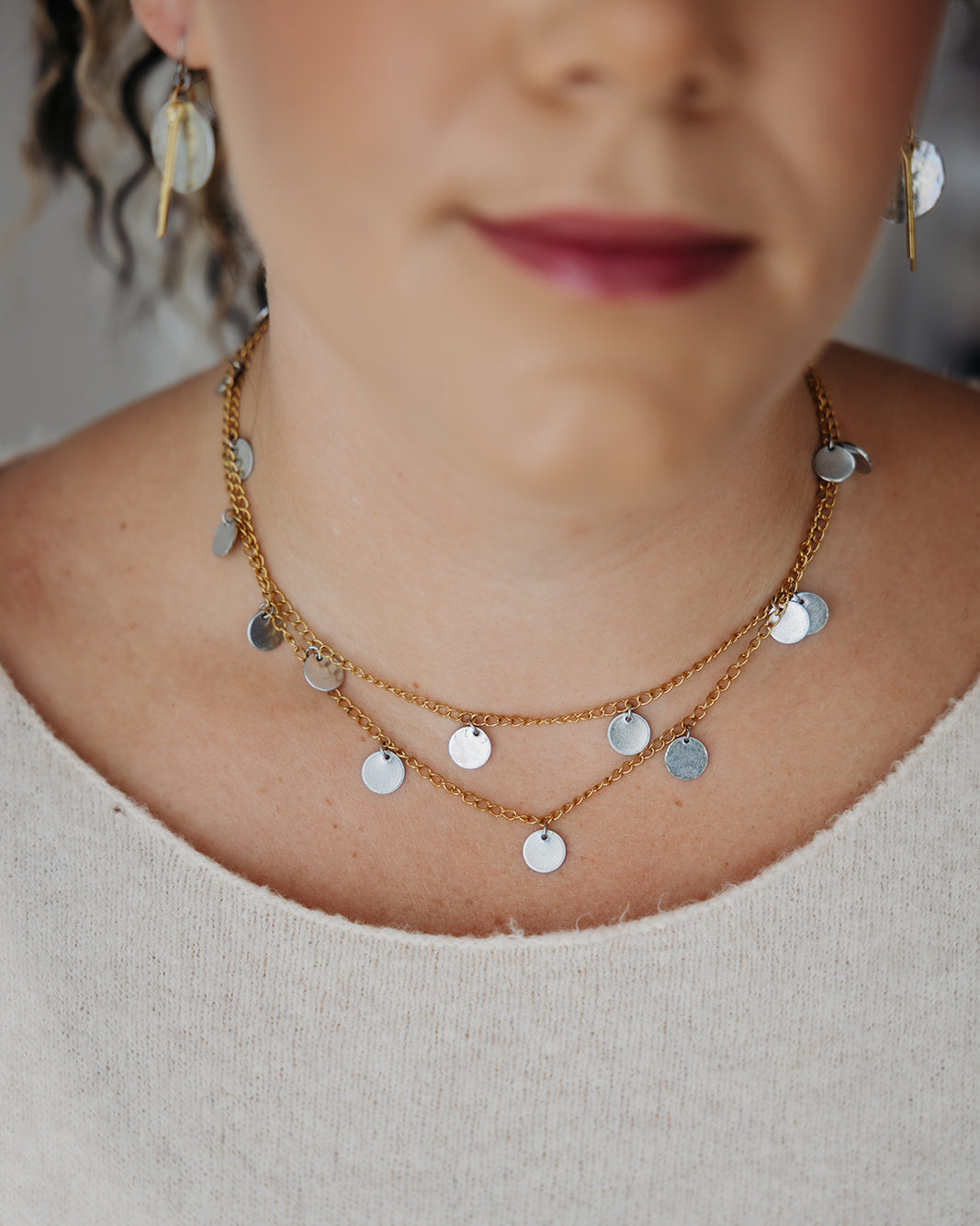 Worthy 2-in-1 Charm Necklace | Repurposed Stainless Steel Auto Parts | 18K Gold Plated Chain