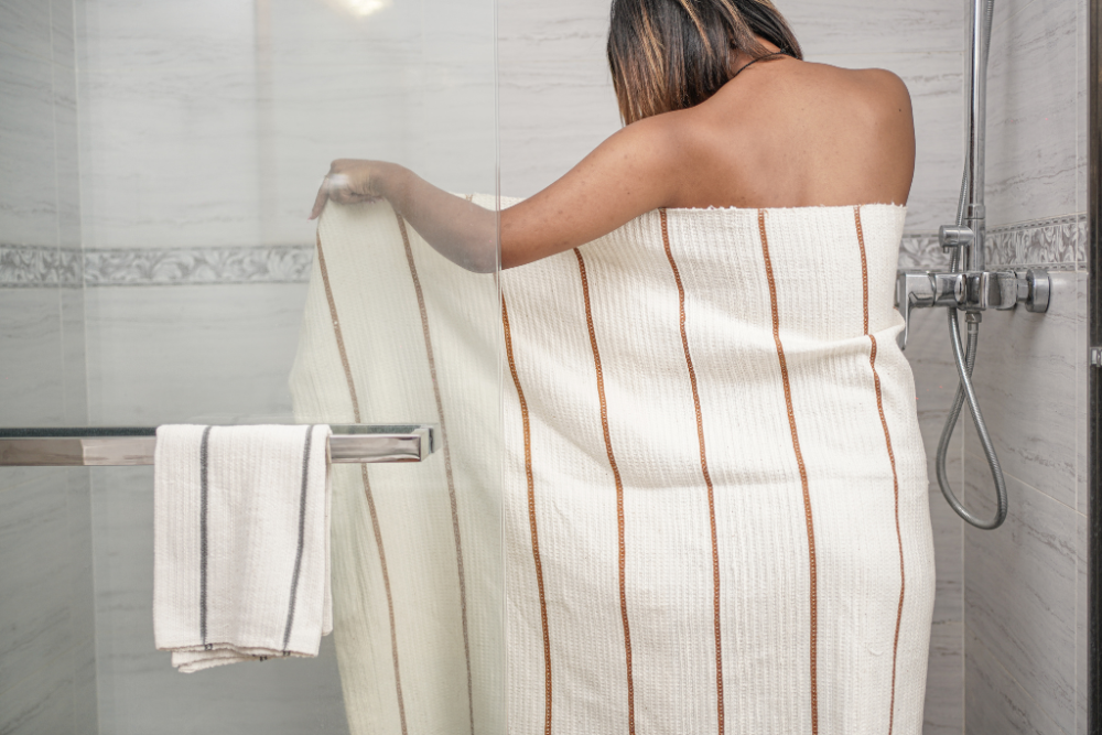 Wari Handwoven Ethiopian Cotton Waffle Bath Towel