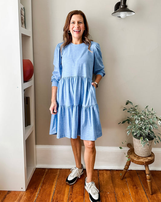 Puff Sleeve Knit Mini Dress
