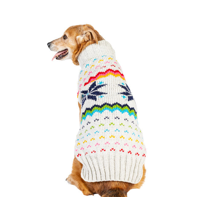 Rainbow Snowflake Dog Sweater