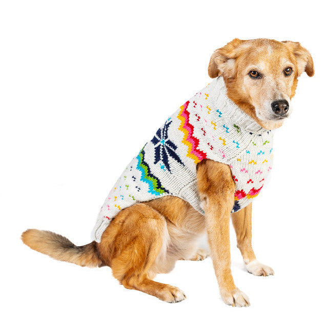 Rainbow Snowflake Dog Sweater