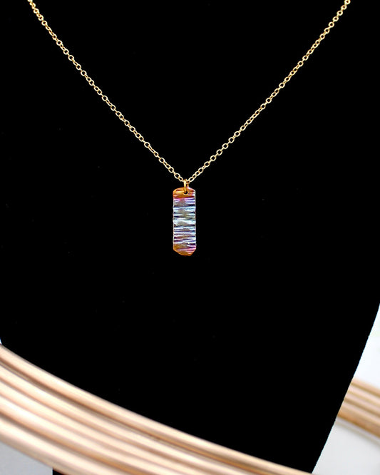Refined Through Fire Necklace | Repurposed Automotive Copper Brake Line | Gold Plated Chain