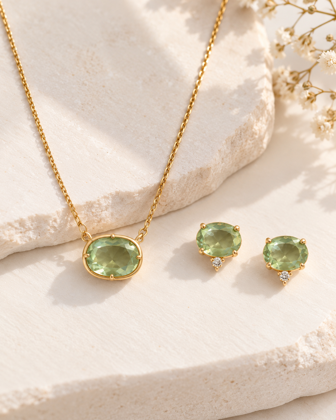 EXCLUSIVE  Green Amethyst Jewelry Set