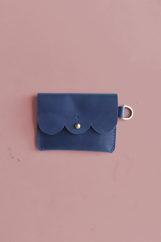 Scalloped Leather Card Carrier