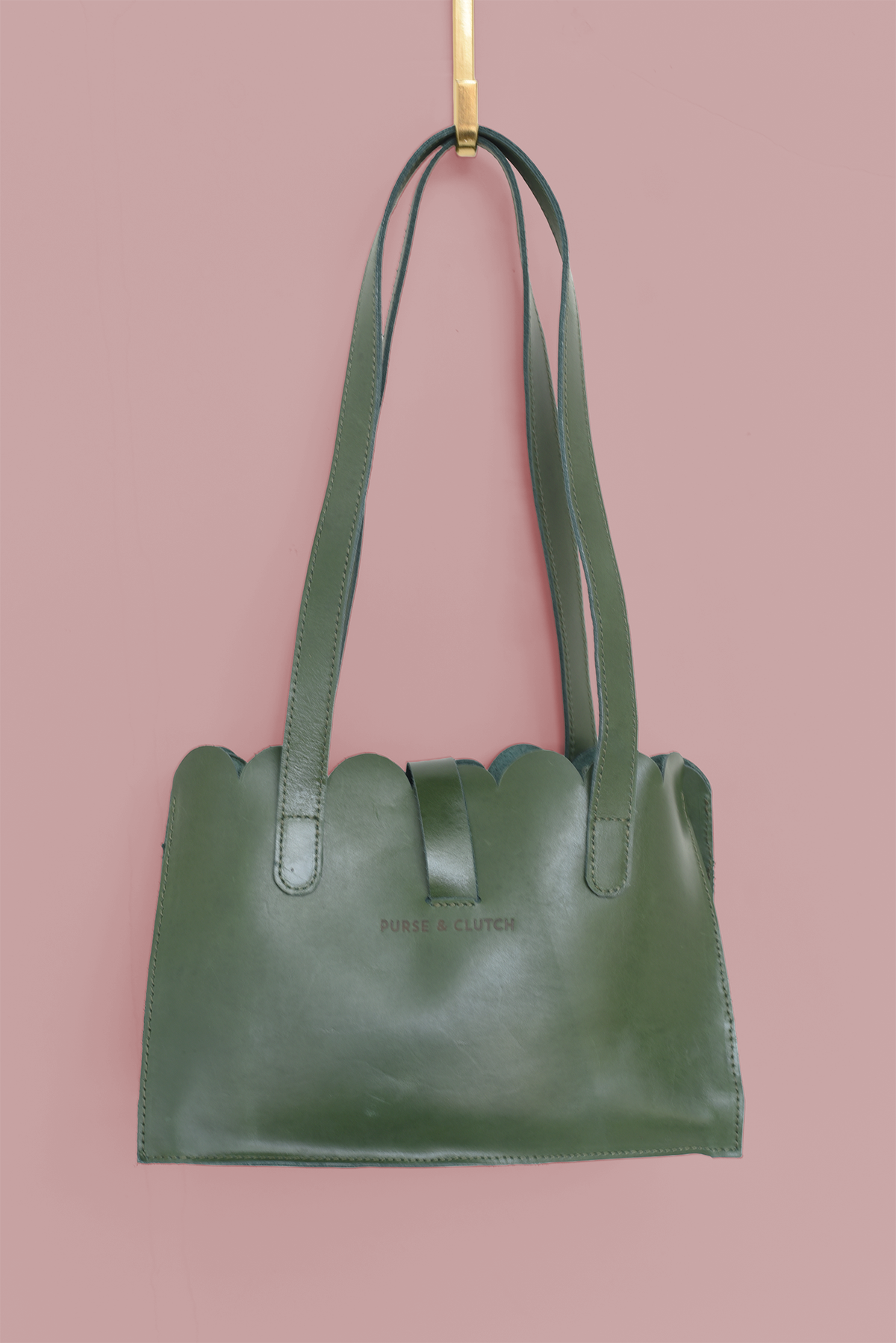Scalloped Convertible Midsized Handbag