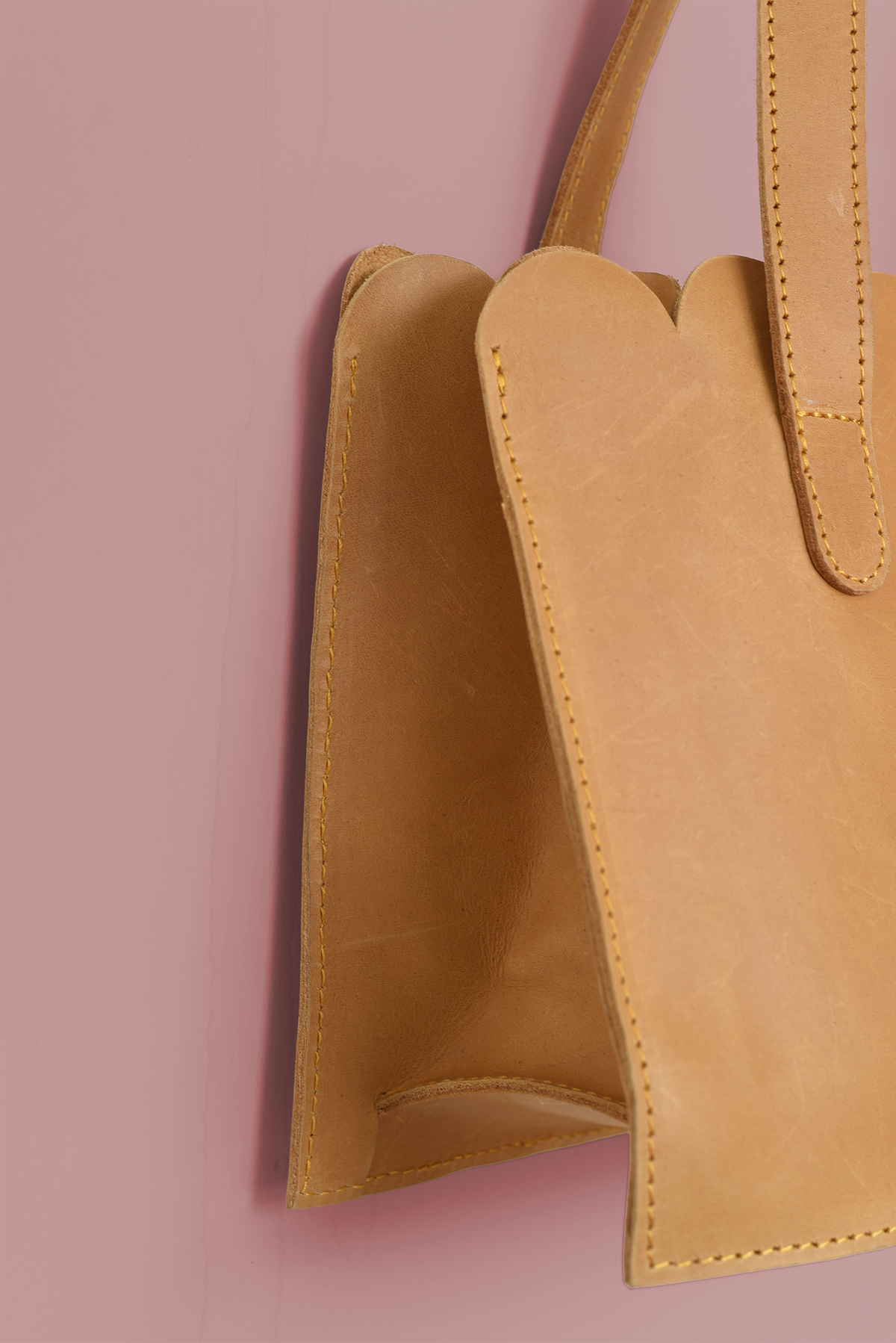 Scalloped Convertible Midsized Handbag