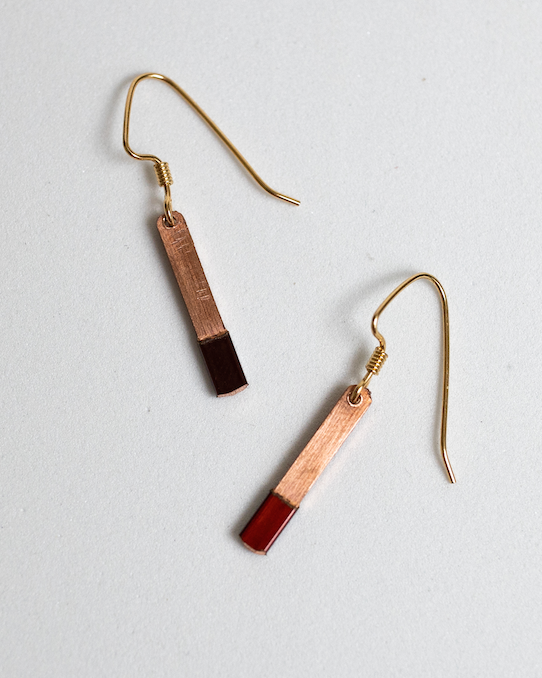 Get Ready Earrings | Repurposed Copper Hairpin for Electric Vehicles | Gold Plated Ear Wire