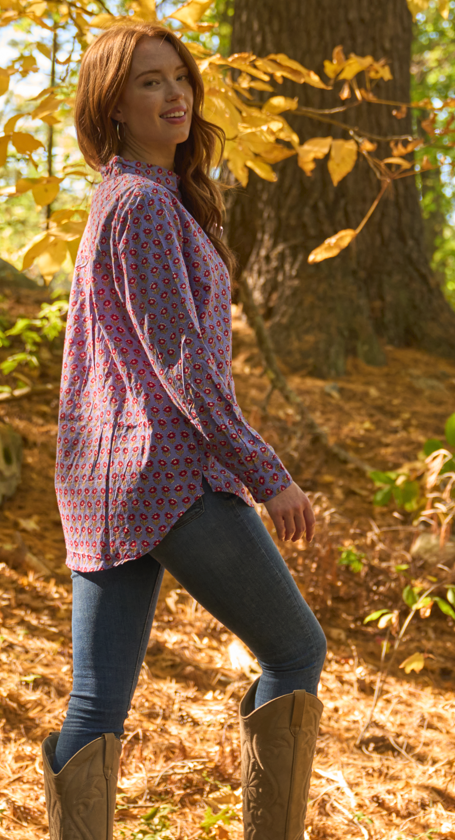 Good Boyfriend Shirt - Emory Floral Sky