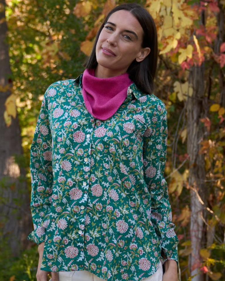 Good Boyfriend Shirt - Devon Floral Green