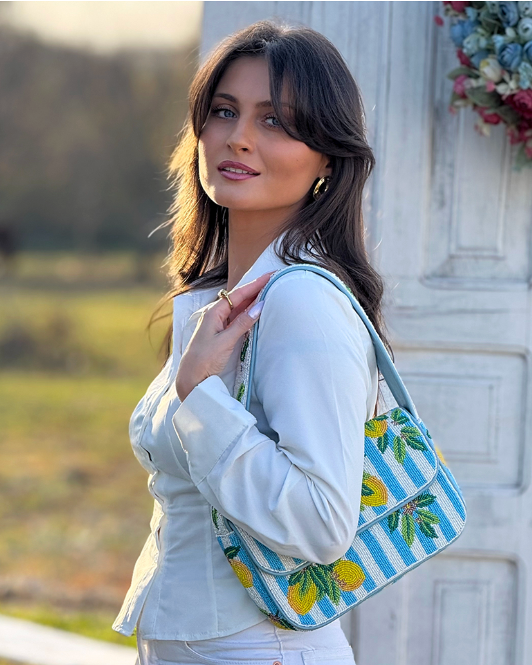 Limoncello Stripe Shoulder Bag