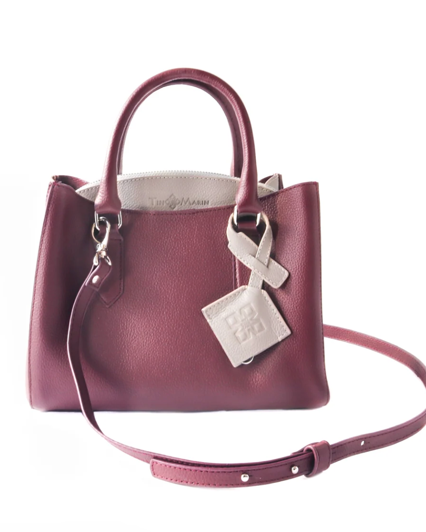 EXCLUSIVE - Tin Marin Emma Satchel - Burgundy/Taupe