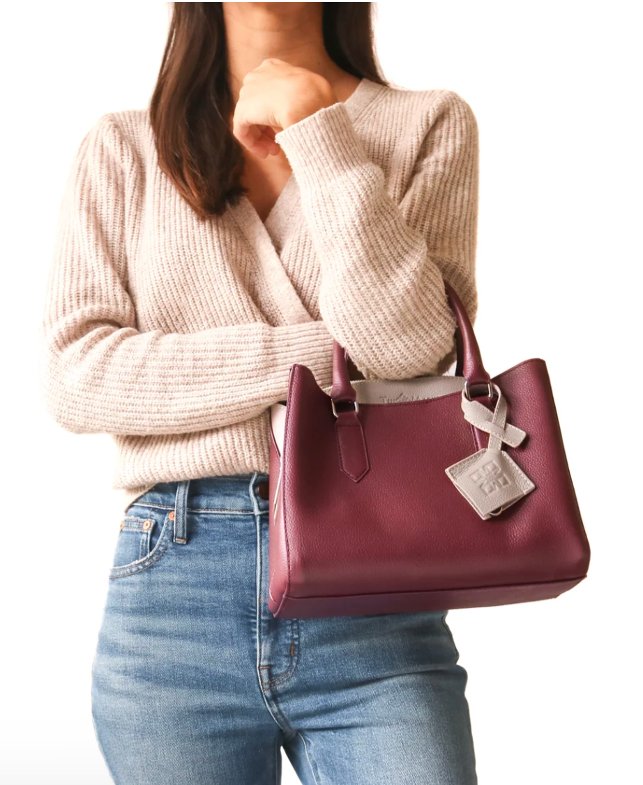 EXCLUSIVE - Tin Marin Emma Satchel - Burgundy/Taupe