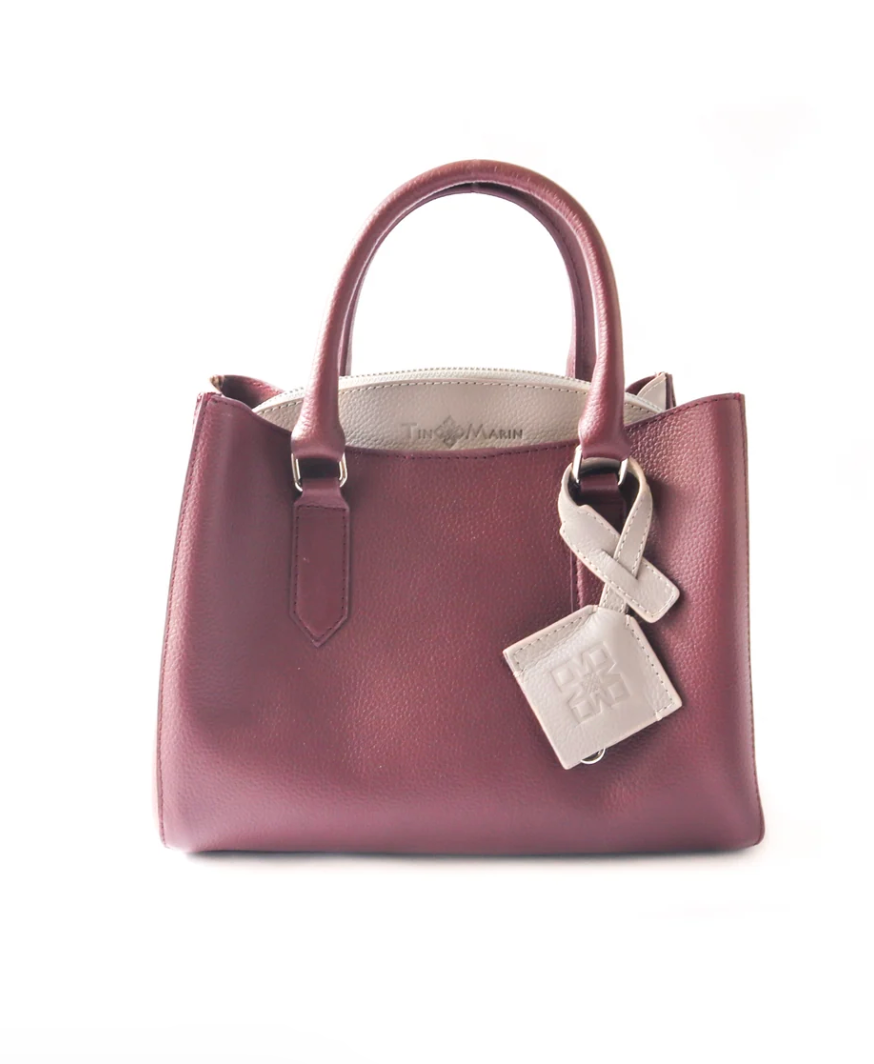 EXCLUSIVE - Tin Marin Emma Satchel - Burgundy/Taupe