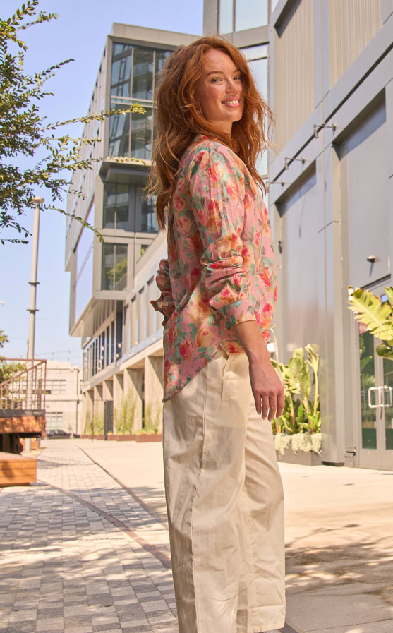 Good Boyfriend Shirt - Watercolor Floral Tickled Pink