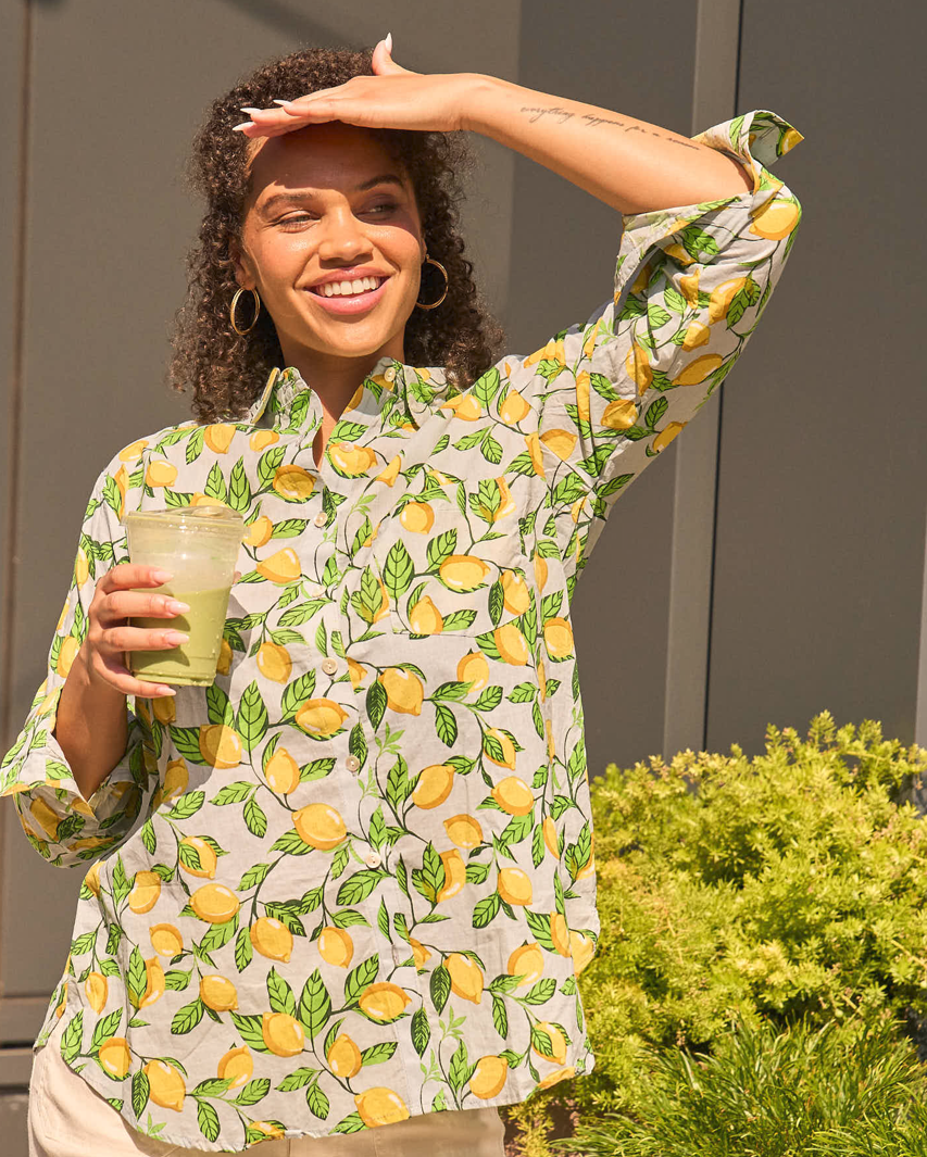 Good Boyfriend Shirt - Lemons Light Blue