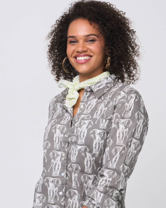 Good Boyfriend Shirt - Elephants Dove Grey