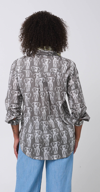 Good Boyfriend Shirt - Elephants Dove Grey