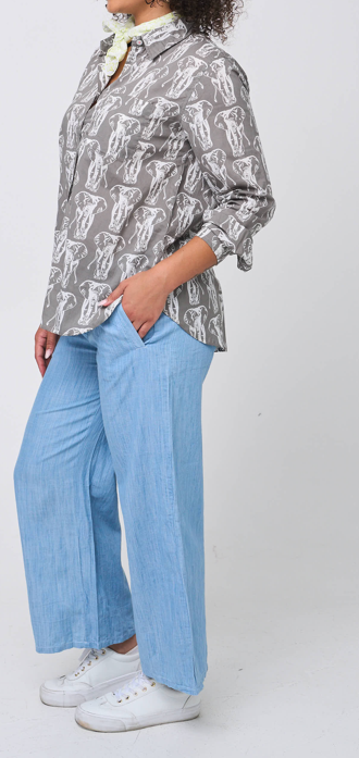 Good Boyfriend Shirt - Elephants Dove Grey