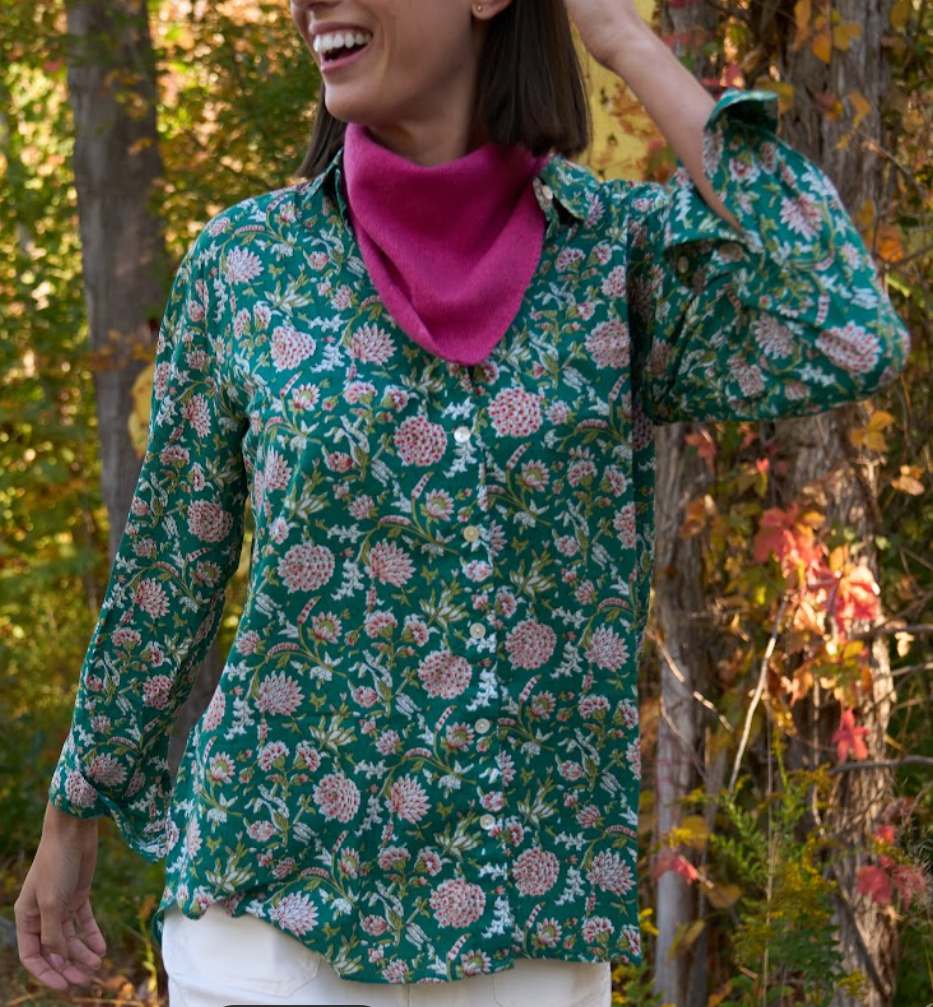 Good Boyfriend Shirt - Devon Floral Green