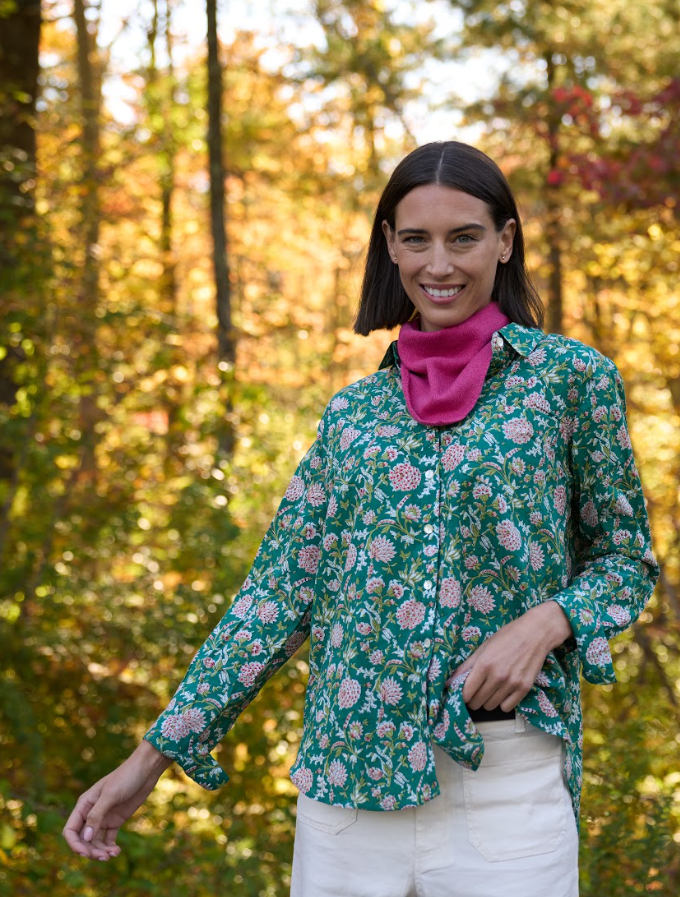 Good Boyfriend Shirt - Devon Floral Green