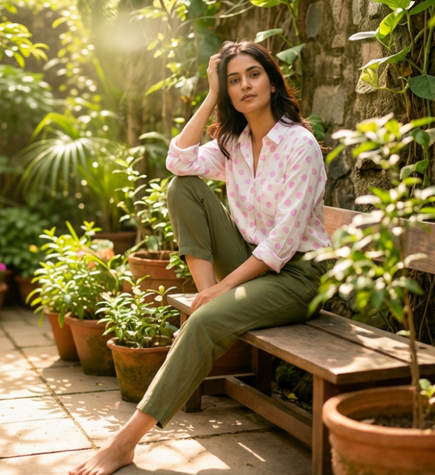 Good Boyfriend Shirt - True Dot White & Tickled Pink