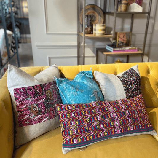 Huipil & Hemp Throw Pillow Cover