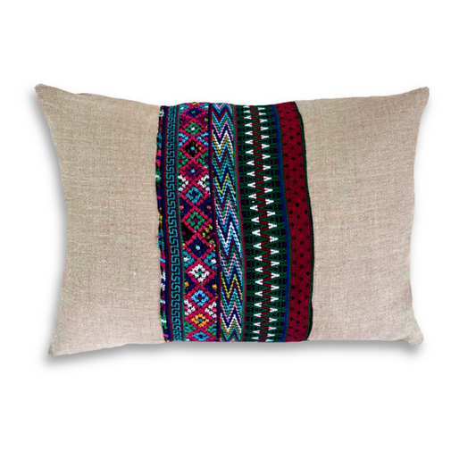 Huipil & Hemp Throw Pillow Cover