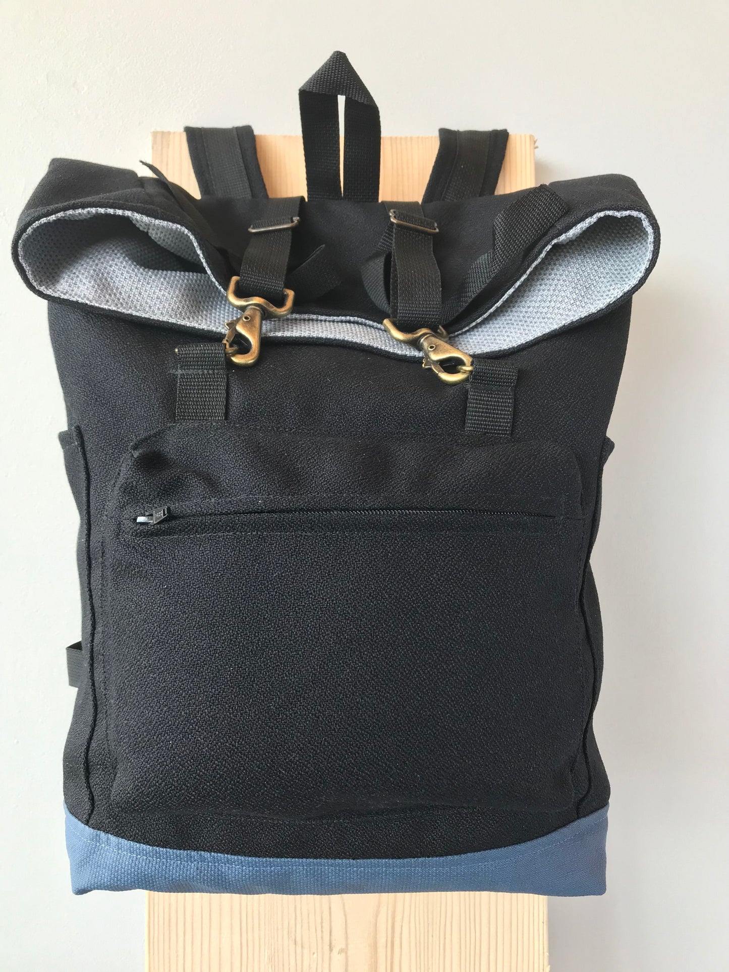 Fold-over Backpack - Vegan Leather Bottom