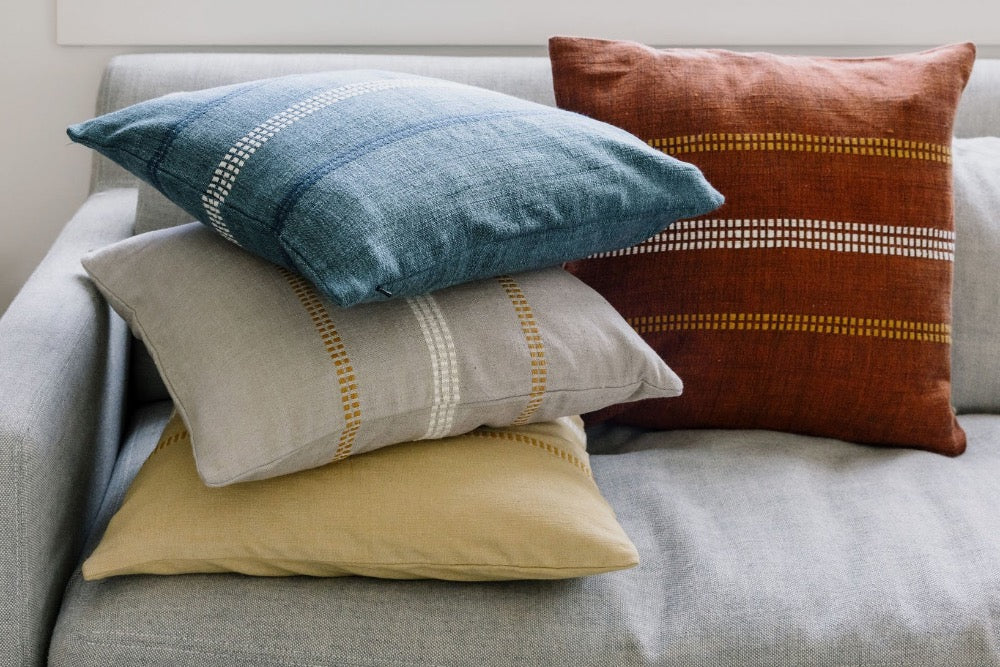 Zenach Handwoven Ethiopian Cotton Throw Pillow (Without Inserts)
