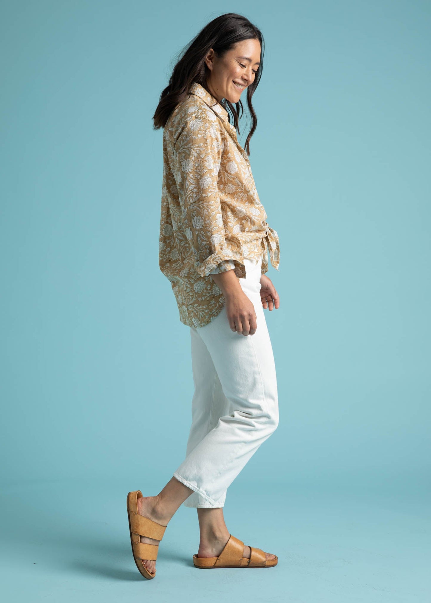 Good Boyfriend Shirt - Floral Escape Baked Clay & Olive Oil
