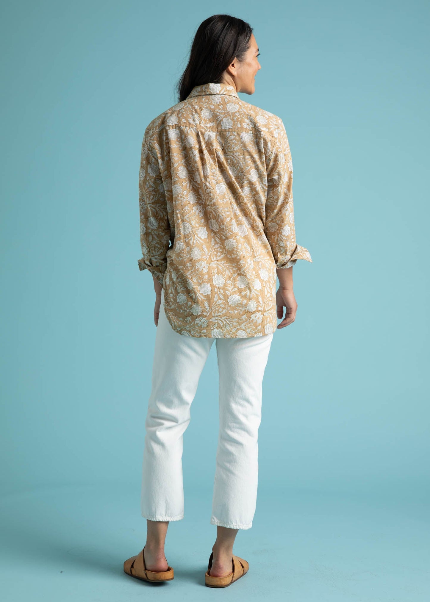 Good Boyfriend Shirt - Floral Escape Baked Clay & Olive Oil