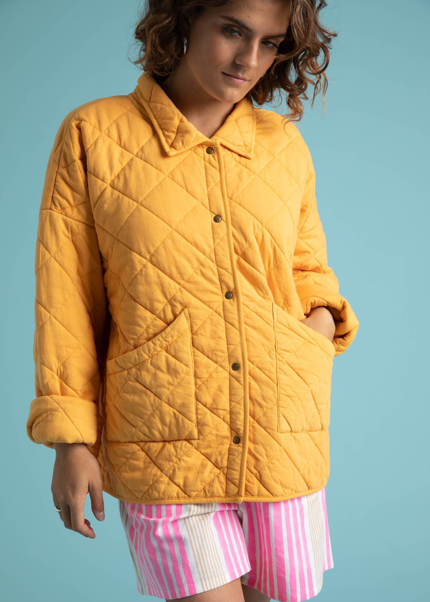 Countryside Quilted Jacket - Mango - FINAL SALE