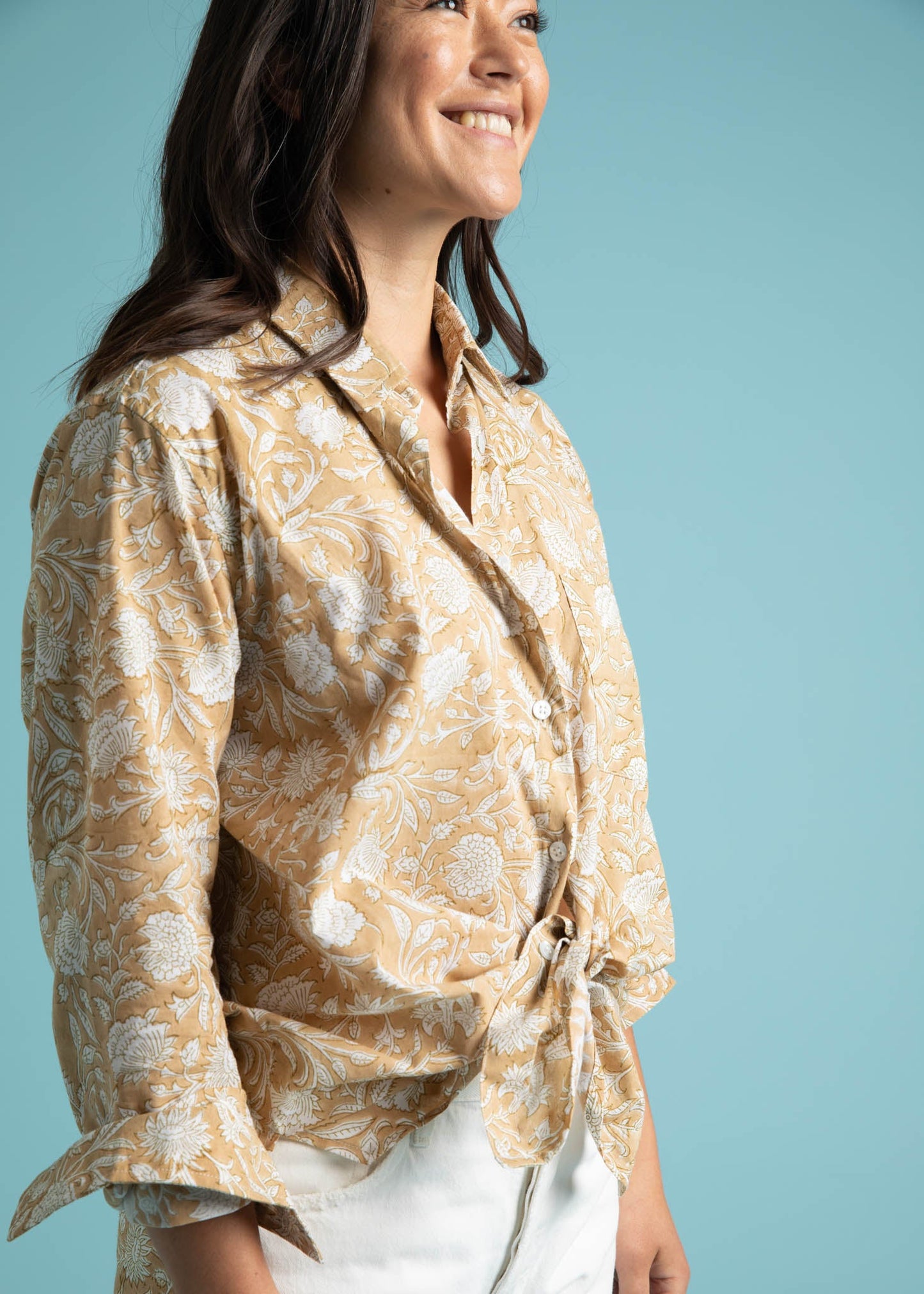 Good Boyfriend Shirt - Floral Escape Baked Clay & Olive Oil