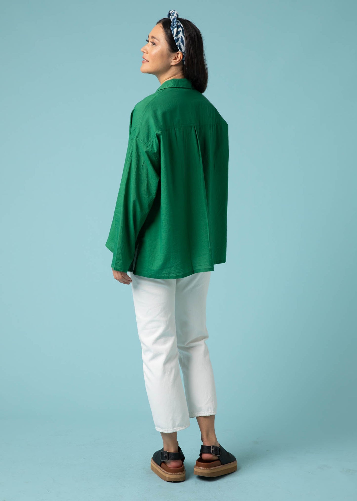 Relaxed Boyfriend Shirt - Kelly Green - FINAL SALE