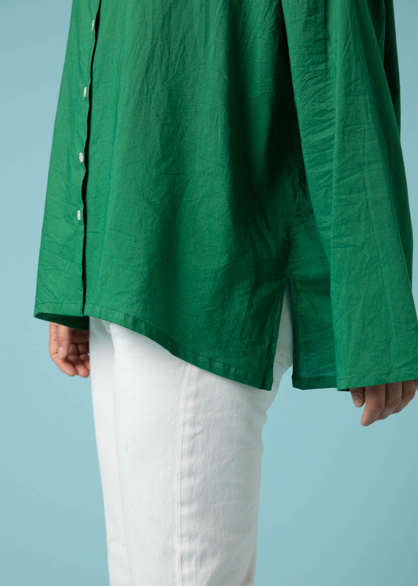 Relaxed Boyfriend Shirt - Kelly Green - FINAL SALE