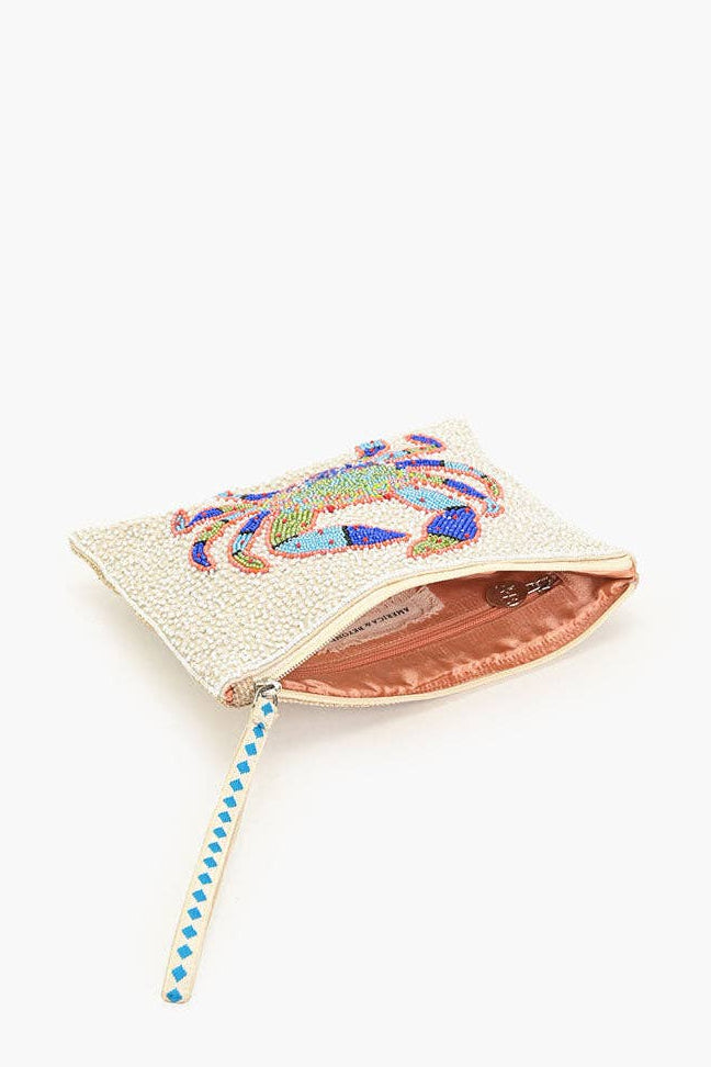 Crabby Waves Beaded Wristlet